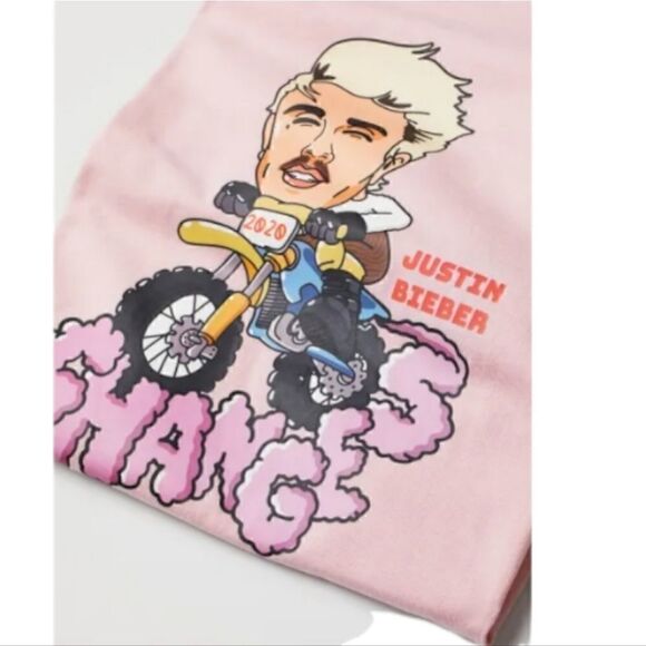 Justin Bieber x H&M 2020 Changes Graphic Oversized Tshirt Size Small - Picture 8 of 9